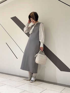 「N.（N. Natural Beauty Basic）（エヌエヌナチュラルビューティーベーシック）のアイテム（ジャンパースカート）」を使った、N. STAFFさん（レディース・157cm）の冬コーディネート