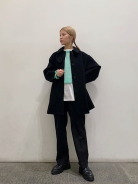 「N.（N. Natural Beauty Basic）（エヌエヌナチュラルビューティーベーシック）のアイテム（ステンカラーコート）」を使った、N. STAFFさん（レディース・156cm）の冬コーディネート