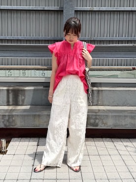「N.（N. Natural Beauty Basic）（エヌエヌナチュラルビューティーベーシック）のアイテム（パンツ）」を使った、N. STAFFさん（レディース・158cm）の夏コーディネート