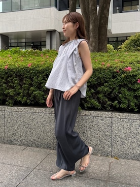 「N.（N. Natural Beauty Basic）（エヌエヌナチュラルビューティーベーシック）のアイテム（パンツ）」を使った、N. STAFFさん（レディース・160cm）の夏コーディネート