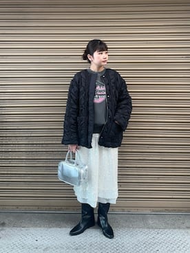 「スパンコール」｜「アイテム（ナイロンジャケット）」を使った、N. STAFFさん（レディース・158cm）の秋コーディネート