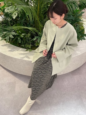 「N.（N. Natural Beauty Basic）（エヌエヌナチュラルビューティーベーシック）のアイテム（ノーカラーコート）」を使った、N. STAFFさん（レディース・160cm）の秋コーディネート