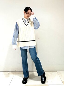 「N.（N. Natural Beauty Basic）（エヌエヌナチュラルビューティーベーシック）のアイテム（ブーツ）」を使った、N. STAFFさん（レディース・154cm）の冬コーディネート