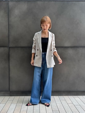 「パンツスタイル」｜「アイテム（テーラードジャケット）」を使った、N. STAFFさん（レディース・162cm）の夏コーディネート