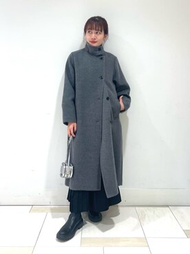 「N.（N. Natural Beauty Basic）（エヌエヌナチュラルビューティーベーシック）のアイテム（ステンカラーコート）」を使った、N. STAFFさん（レディース・161cm）の冬コーディネート