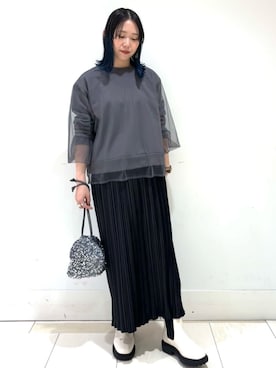 「N.（N. Natural Beauty Basic）（エヌエヌナチュラルビューティーベーシック）のアイテム（スウェット）」を使った、N. STAFFさん（レディース・154cm）の冬コーディネート