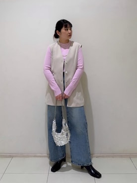 「SOMETHING（サムシング）のアイテム」を使った、N. STAFFさん（レディース・158cm）の春コーディネート