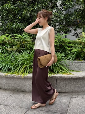 「N.（N. Natural Beauty Basic）（エヌエヌナチュラルビューティーベーシック）のアイテム（パンツ）」を使った、N. STAFFさん（レディース・160cm）の夏コーディネート