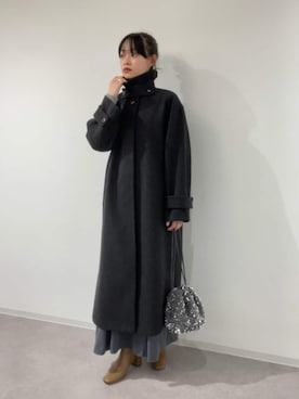 「N.（N. Natural Beauty Basic）（エヌエヌナチュラルビューティーベーシック）のアイテム（ステンカラーコート）」を使った、N. STAFFさん（レディース・157cm）の冬コーディネート