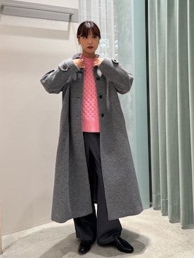 「オトナカジュアル」｜「アイテム（ステンカラーコート）」を使った、N. STAFFさん（レディース・162cm）の冬コーディネート