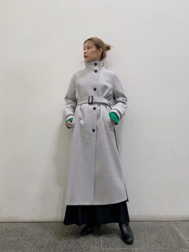 「N.（N. Natural Beauty Basic）（エヌエヌナチュラルビューティーベーシック）のアイテム（ステンカラーコート）」を使った、N. STAFFさん（レディース・156cm）の冬コーディネート