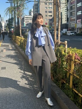 N. STAFFさん（レディース・160cm）の冬コーディネート