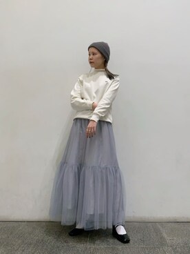 「N.（N. Natural Beauty Basic）（エヌエヌナチュラルビューティーベーシック）のアイテム（帽子）」を使った、N. STAFFさん（レディース・156cm）の冬コーディネート