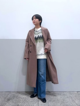 「アイテム（チェスターコート）」を使った、N. STAFFさん（レディース・150cm）の冬コーディネート