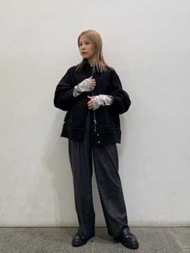 「N.（N. Natural Beauty Basic）（エヌエヌナチュラルビューティーベーシック）のアイテム（ステンカラーコート）」を使った、N. STAFFさん（レディース・156cm）の冬コーディネート