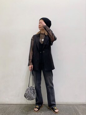 N. STAFFさん（レディース・156cm）の夏コーディネート