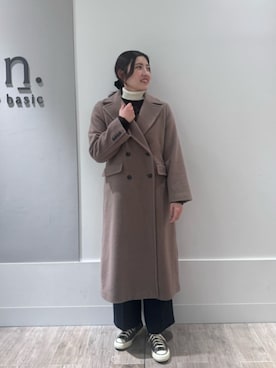 「アイテム（チェスターコート）」を使った、N. STAFFさん（レディース・164cm）の冬コーディネート
