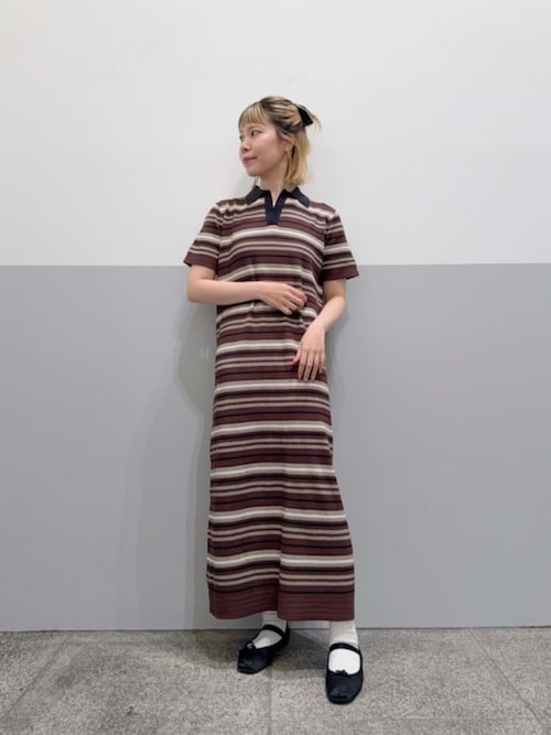 （新品）nagonstans ボーダーワンピース セール】【WEB限定】パイルボーダーワンピース（ワンピース