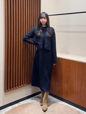 「ニット/セーター」｜「アイテム（ワンピース/ドレス）」を使った、N. STAFFさん（レディース・167cm）の冬コーディネート