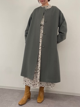 「N.（N. Natural Beauty Basic）（エヌエヌナチュラルビューティーベーシック）のアイテム（ノーカラーコート）」を使った、N. STAFFさん（レディース・160cm）の秋コーディネート