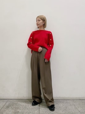 「N.（N. Natural Beauty Basic）（エヌエヌナチュラルビューティーベーシック）のアイテム（パンツ）」を使った、N. STAFFさん（レディース・156cm）の秋コーディネート