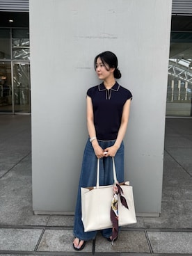 「アイテム（ポロシャツ）」を使った、N. STAFFさん（レディース・159cm）の夏コーディネート