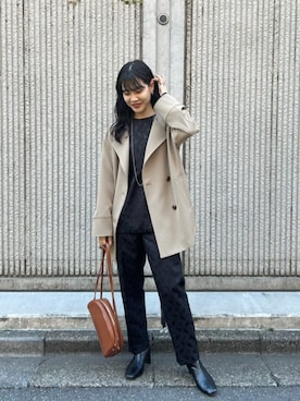 「N.（N. Natural Beauty Basic）（エヌエヌナチュラルビューティーベーシック）のアイテム（ノーカラージャケット）」を使った、N. STAFFさん（レディース・160cm）の冬コーディネート