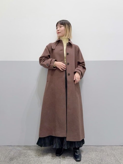 PS/低身長サイズ】ステンカラーロングコート（ステンカラーコート）｜N