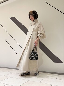 「N.（N. Natural Beauty Basic）（エヌエヌナチュラルビューティーベーシック）のアイテム（ステンカラーコート）」を使った、N. STAFFさん（レディース・157cm）の冬コーディネート