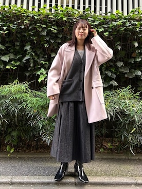 「アイテム（ピーコート、ピンク系）」を使った、N. STAFFさん（レディース・160cm）の秋コーディネート