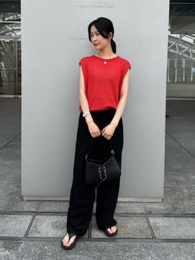 「N.（N. Natural Beauty Basic）（エヌエヌナチュラルビューティーベーシック）のアイテム（パンツ）」を使った、N. STAFFさん（レディース・159cm）の夏コーディネート