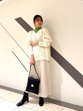 「N.（N. Natural Beauty Basic）（エヌエヌナチュラルビューティーベーシック）のアイテム（ブーツ）」を使った、N. STAFFさん（レディース・161cm）の冬コーディネート