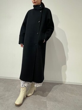 「N.（N. Natural Beauty Basic）（エヌエヌナチュラルビューティーベーシック）のアイテム（ステンカラーコート）」を使った、N. STAFFさん（レディース・160cm）の冬コーディネート