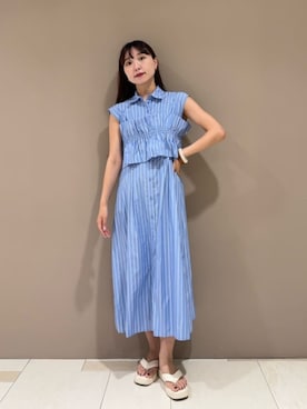 「N.（N. Natural Beauty Basic）（エヌエヌナチュラルビューティーベーシック）のアイテム（シャツワンピース）」を使った、N. STAFFさん（レディース・163cm）の夏コーディネート