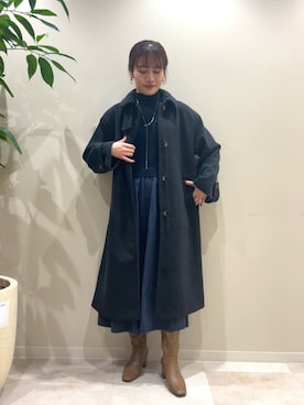 「N.（N. Natural Beauty Basic）（エヌエヌナチュラルビューティーベーシック）のアイテム（ステンカラーコート）」を使った、N. STAFFさん（レディース・161cm）の冬コーディネート