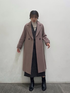 「N.（N. Natural Beauty Basic）（エヌエヌナチュラルビューティーベーシック）のアイテム（チェスターコート）」を使った、N. STAFFさん（レディース・164cm）の冬コーディネート