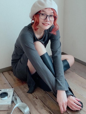 「ベレー帽推奨委員会」｜「アイテム（ワンピース/ドレス）」を使った、ten⭐︎ichiko       さん（レディース・157cm）の冬コーディネート