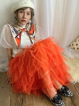 「ベレー帽推奨委員会」｜「アイテム（ハンチング/ベレー帽）」を使った、ten⭐︎ichiko       さん（レディース・157cm）の夏コーディネート