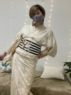 「和服」｜「アイテム（その他）」を使った、ten⭐︎ichiko       さん（レディース・157cm）の夏コーディネート