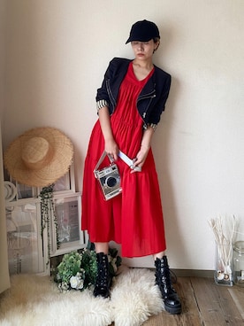 「Jeffrey Campbell（ジェフリーキャンベル）のアイテム（ブーツ）」を使った、ten⭐︎ichiko       さん（レディース・157cm）の夏コーディネート