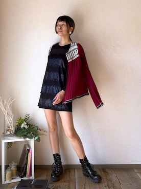 「Jeffrey Campbell（ジェフリーキャンベル）のアイテム（ブーツ）」を使った、ten⭐︎ichiko       さん（レディース・157cm）の秋コーディネート