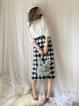 「14+（イチヨンプラス）のアイテム（ハンチング/ベレー帽）」を使った、ten⭐︎ichiko       さん（レディース・157cm）の秋コーディネート