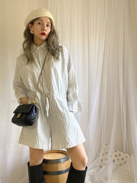 「14+（イチヨンプラス）のアイテム（ハンチング/ベレー帽）」を使った、ten⭐︎ichiko       さん（レディース・157cm）の秋コーディネート