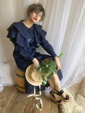 「&. NOSTALGIA（アンドドットノスタルジア）のアイテム（ワンピース）」を使った、ten⭐︎ichiko       さん（レディース・157cm）の春コーディネート
