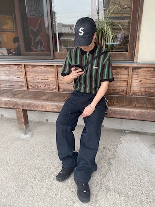 supreme ベロア ボーダー ポロシャツ グリーン ジードラゴン着用 1745460885_320.jpg