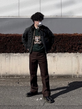 「Wrangler」｜「アイテム（ブルゾン）」を使った、ゆうたさん（メンズ・160cm）の冬コーディネート