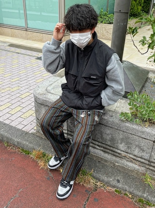 STUSSY ウール ストライプ リラックス パンツ ☆【STUSSY & NIKE】☆ストライプ ウールパンツ☆ (STUSSY/パンツ