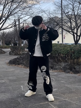 コムドットゆうた着用　色違い　Stussyスタジャン Stussy スタジャン コムドットゆうた着用