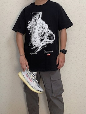 「GU（ジーユー）のアイテム（カーゴパンツ、グレー系）」を使った、ゆうたさん（メンズ・158cm・20代）の夏コーディネート