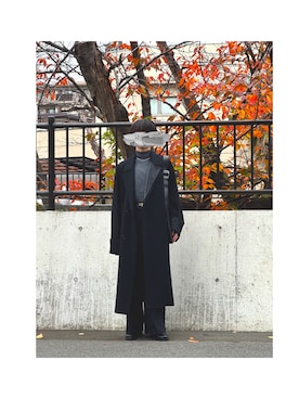 「アイテム（チェスターコート）」を使った、人さん（メンズ・166cm）の秋コーディネート